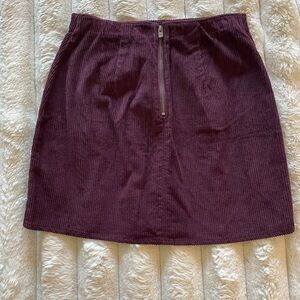Hollister Corduroy Mini Skirt in Deep Burgundy